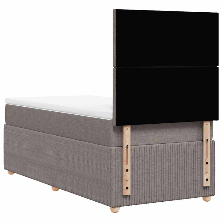 kontinentalseng med madras 90x200 cm stof gråbrun