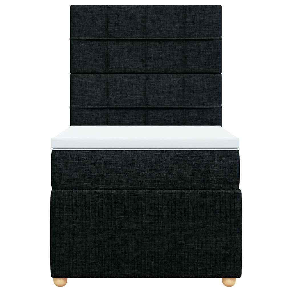 kontinentalseng med madras 90x200 cm stof sort