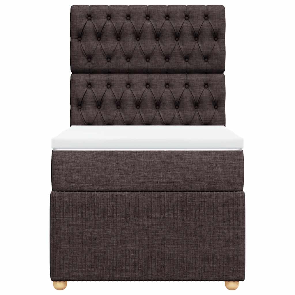 kontinentalseng med madras 90x200 cm stof mørkebrun