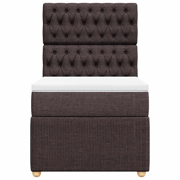 kontinentalseng med madras 90x200 cm stof mørkebrun