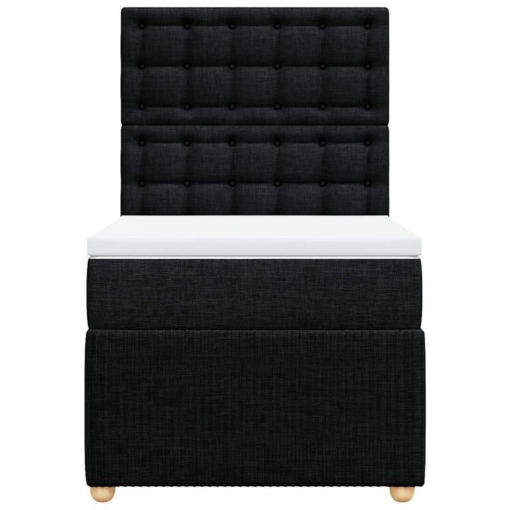 kontinentalseng med madras 90x200 cm stof sort