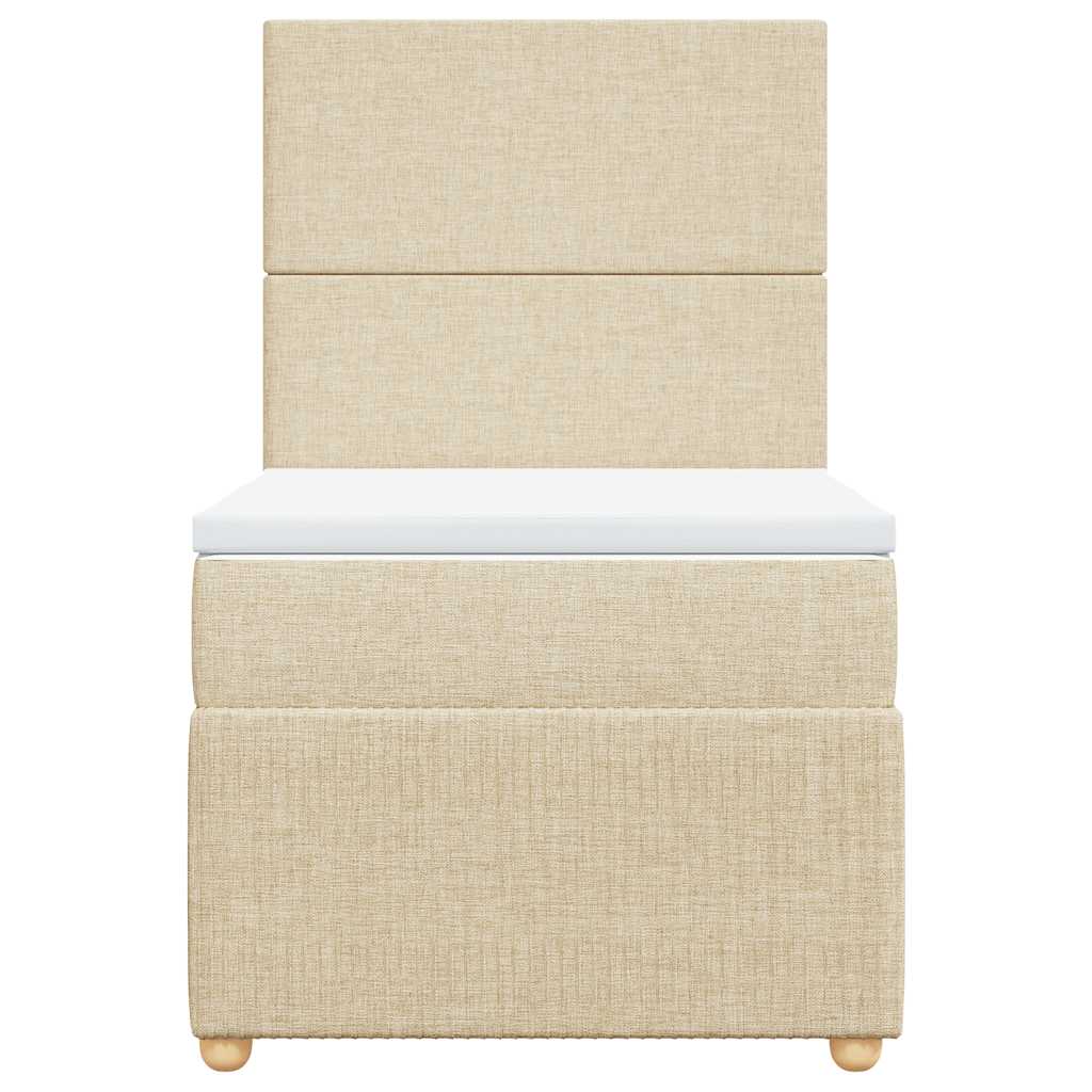 kontinentalseng med madras 100x200 cm stof cremefarvet
