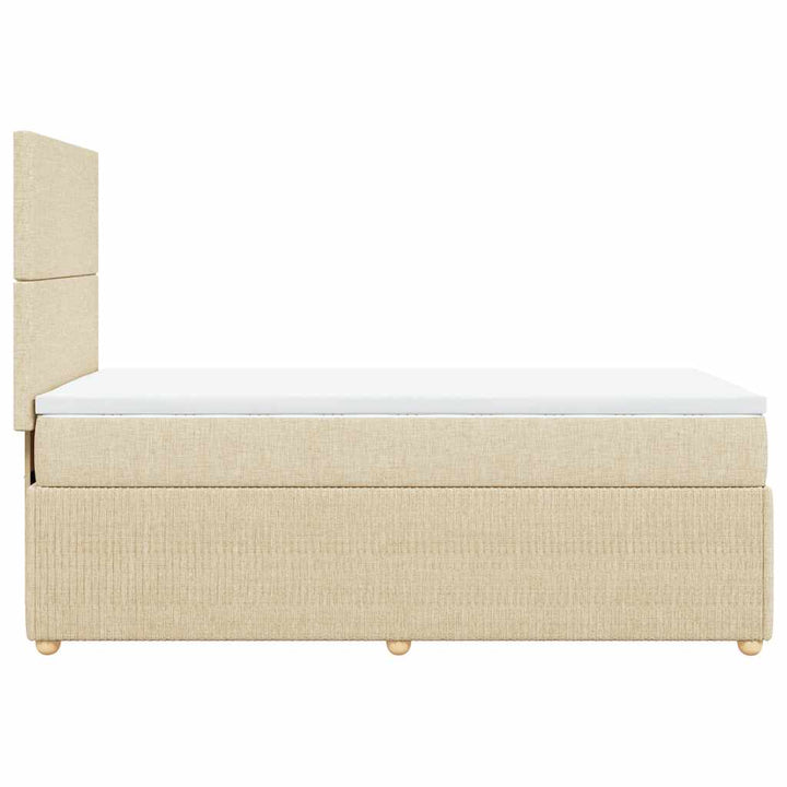 kontinentalseng med madras 100x200 cm stof cremefarvet