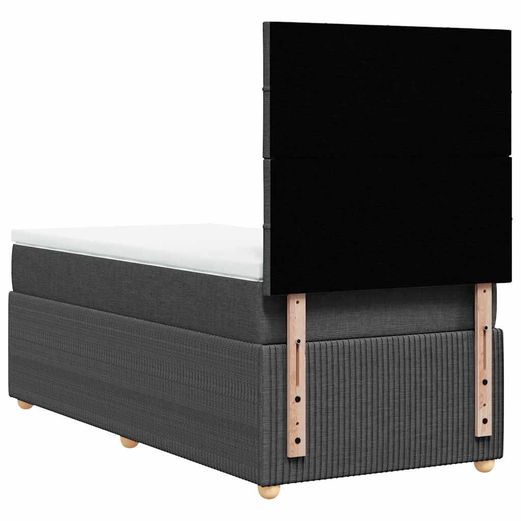 kontinentalseng med madras 100x200 cm stof mørkegrå
