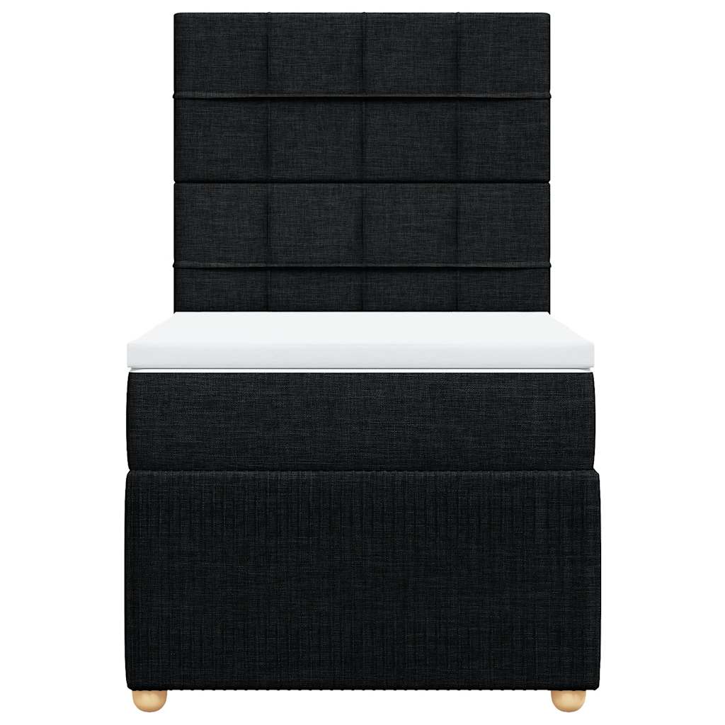 kontinentalseng med madras 100x200 cm stof sort