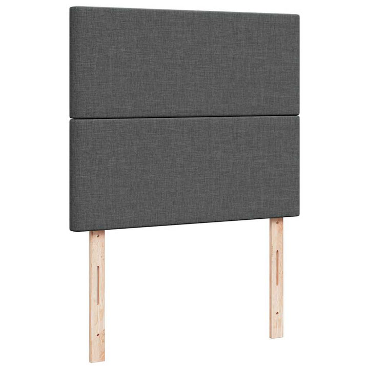 kontinentalseng med madras 120x190 cm stof mørkegrå