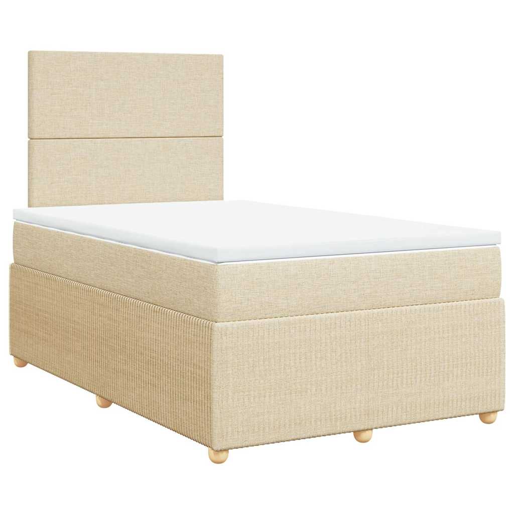 kontinentalseng med madras 120x190 cm stof cremefarvet