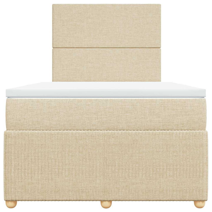 kontinentalseng med madras 120x190 cm stof cremefarvet