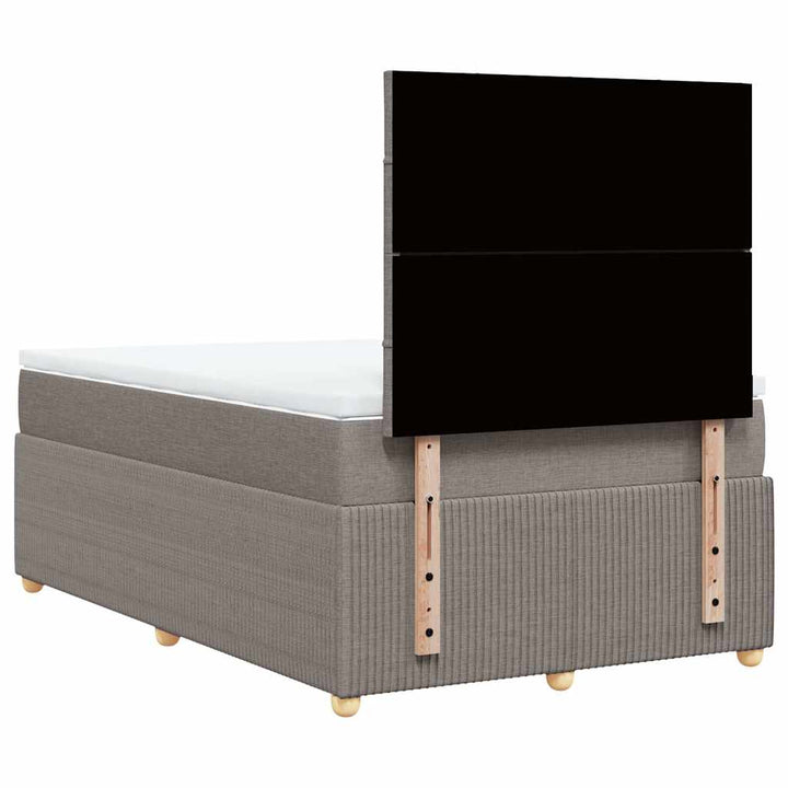 kontinentalseng med madras 120x190 cm stof gråbrun