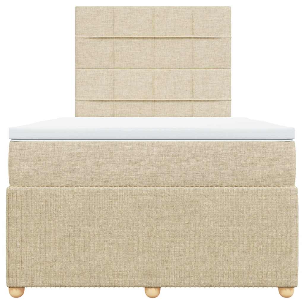 kontinentalseng med madras 120x190 cm stof cremefarvet