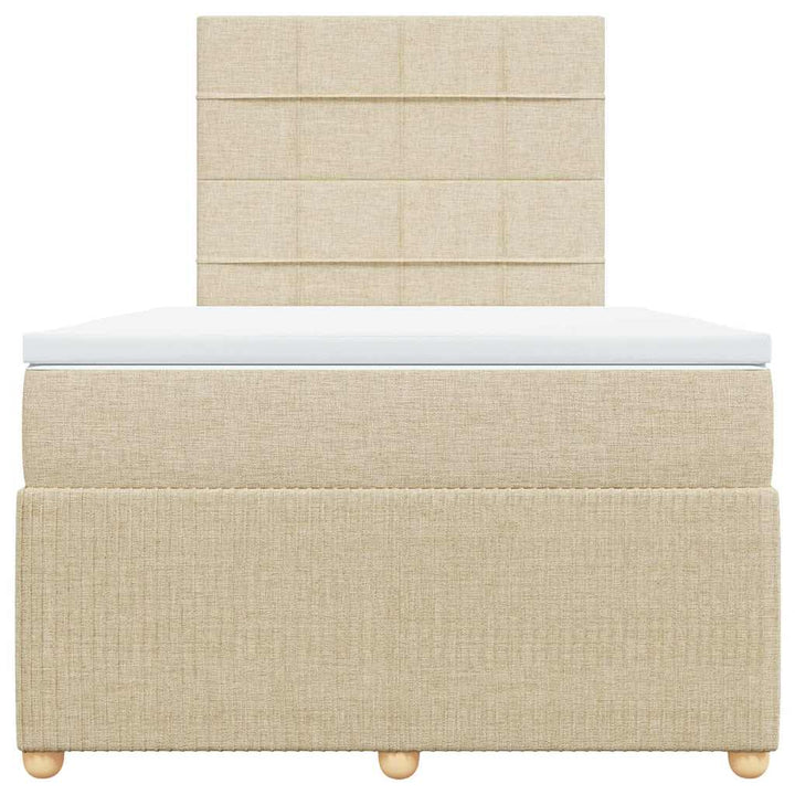 kontinentalseng med madras 120x190 cm stof cremefarvet