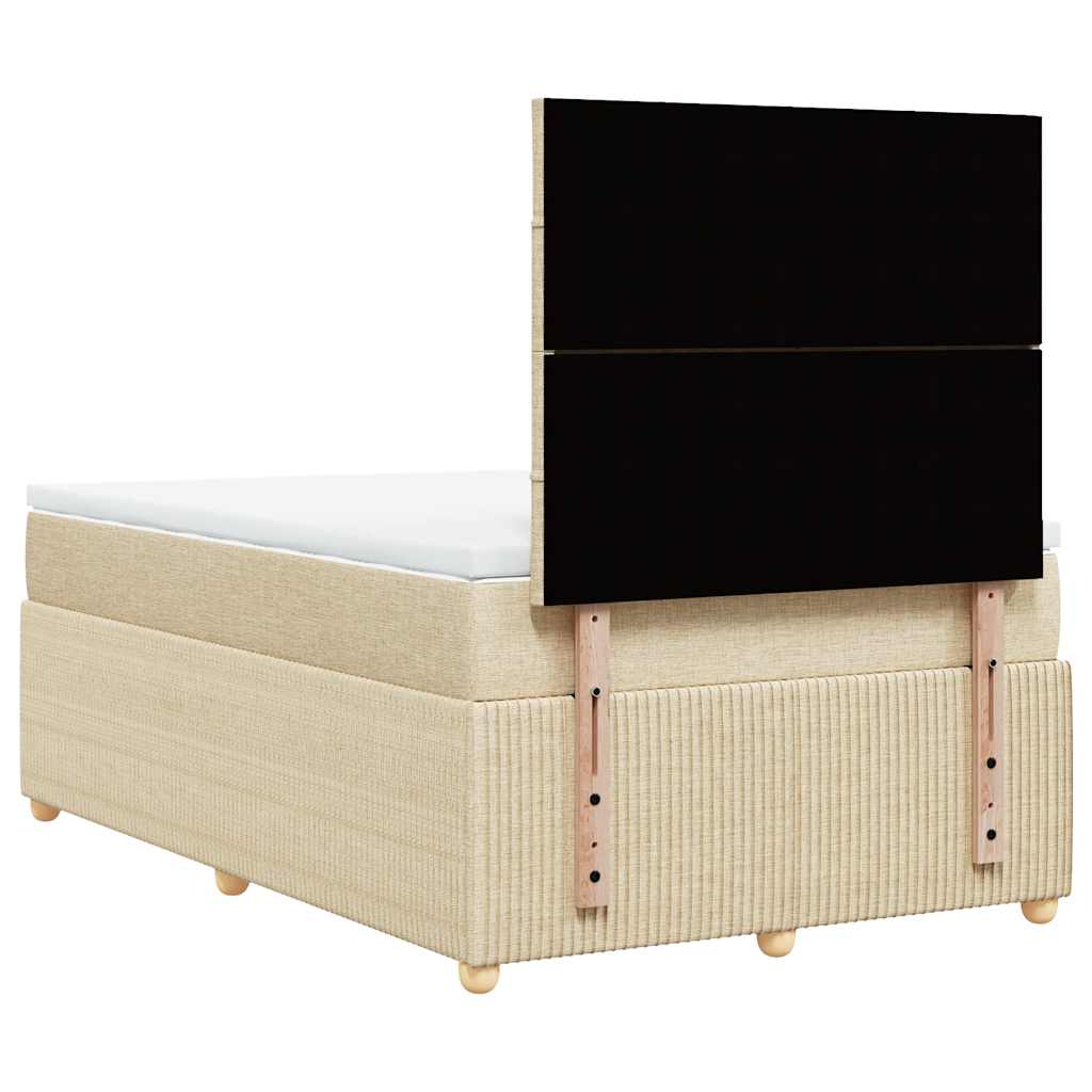 kontinentalseng med madras 120x190 cm stof cremefarvet