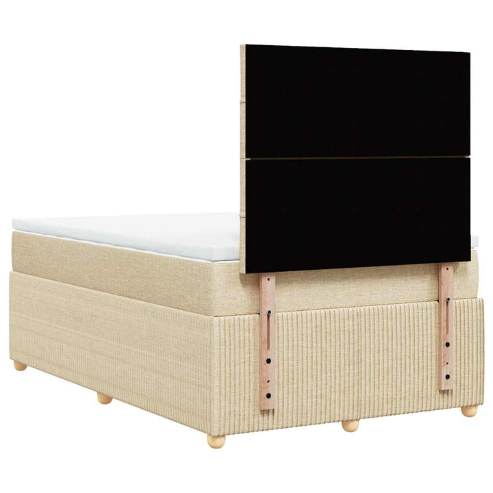 kontinentalseng med madras 120x190 cm stof cremefarvet