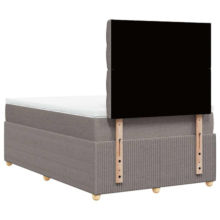kontinentalseng med madras 120x190 cm stof gråbrun