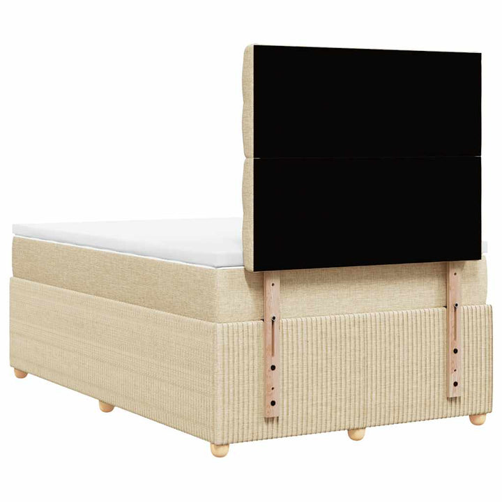 kontinentalseng med madras 120x190 cm stof cremefarvet