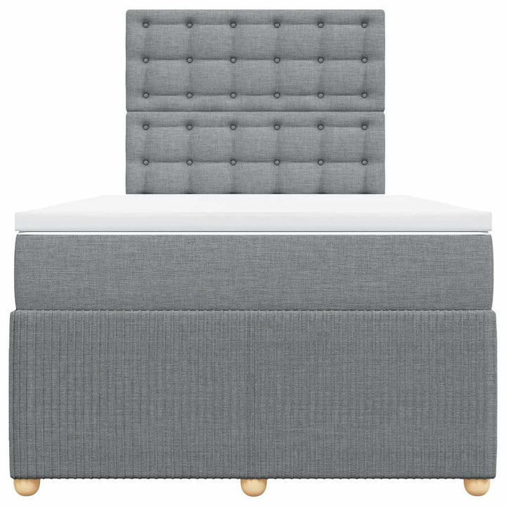 kontinentalseng med madras 120x190 cm stof lysegrå