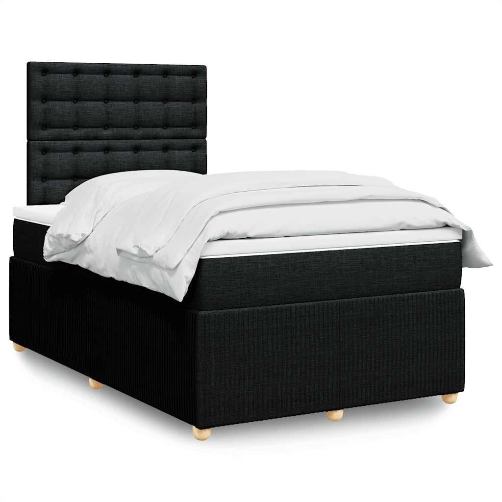 kontinentalseng med madras 120x190 cm stof sort
