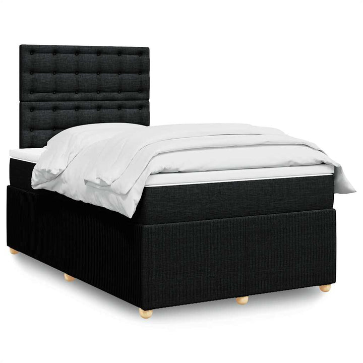 kontinentalseng med madras 120x190 cm stof sort