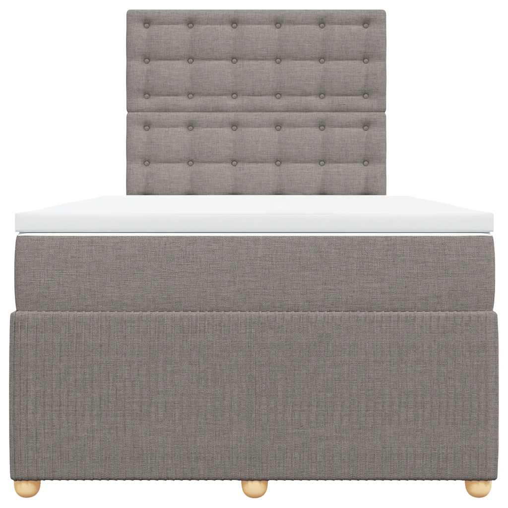 kontinentalseng med madras 120x190 cm stof gråbrun