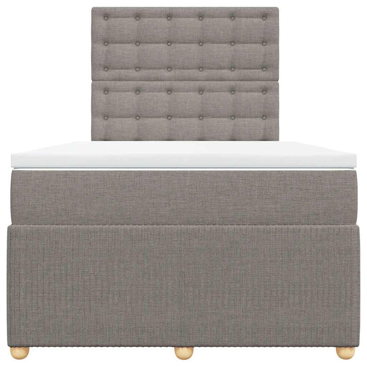 kontinentalseng med madras 120x190 cm stof gråbrun