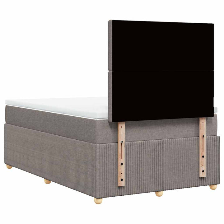 kontinentalseng med madras 120x190 cm stof gråbrun
