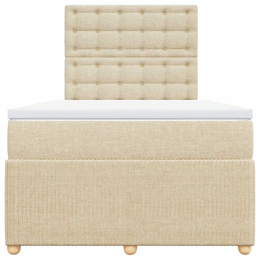 kontinentalseng med madras 120x190 cm stof cremefarvet