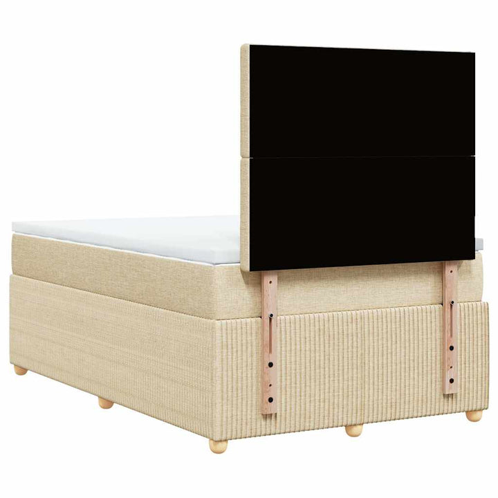 kontinentalseng med madras 120x190 cm stof cremefarvet