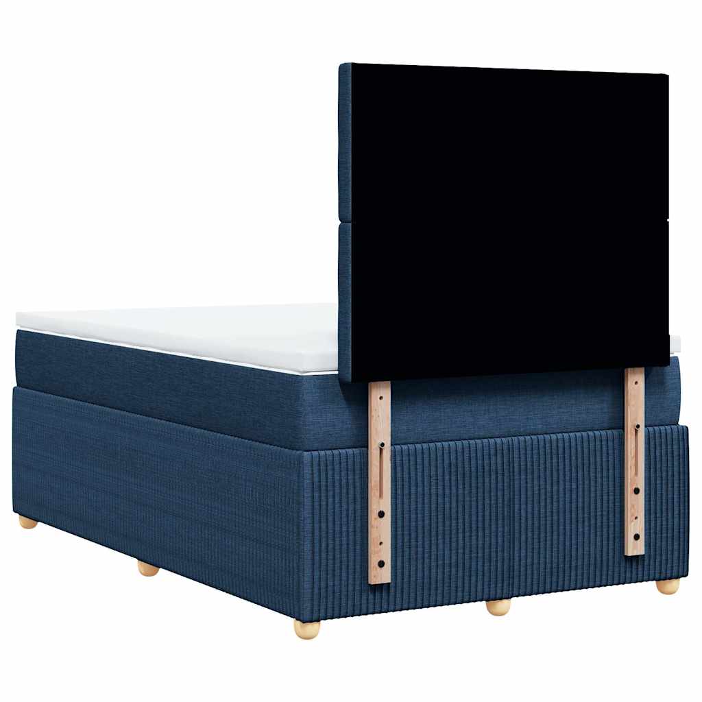 kontinentalseng med madras 120x190 cm stof blå