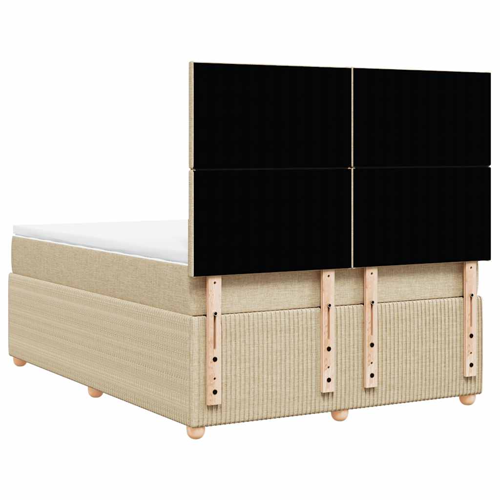 kontinentalseng med madras 140x190 cm stof cremefarvet