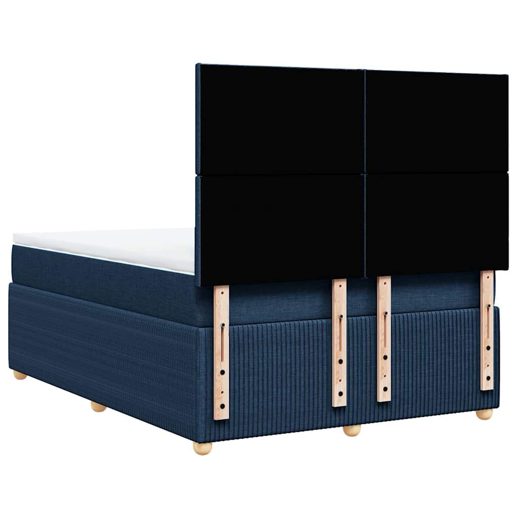 kontinentalseng med madras 140x190 cm stof blå