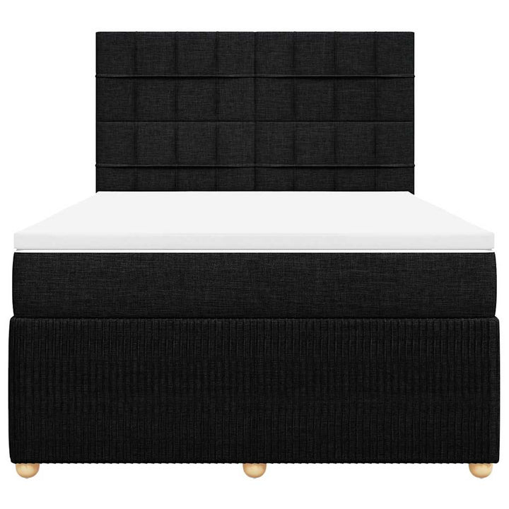 kontinentalseng med madras 140x190 cm stof sort
