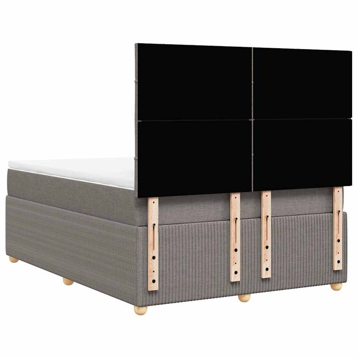 kontinentalseng med madras 140x190 cm stof gråbrun