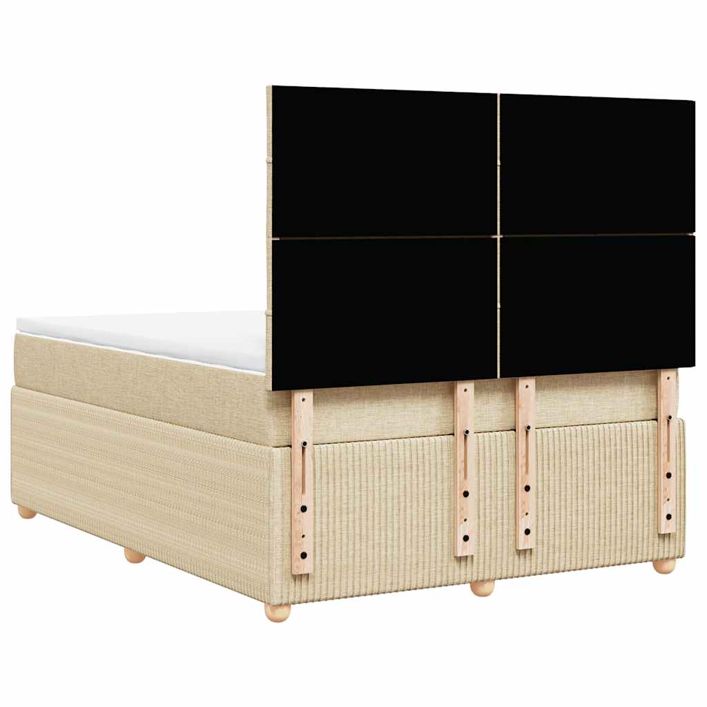 kontinentalseng med madras 140x190 cm stof cremefarvet