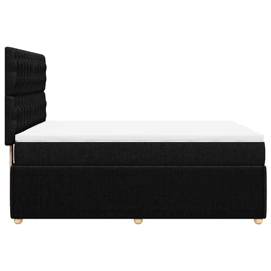 kontinentalseng med madras 140x190 cm stof sort