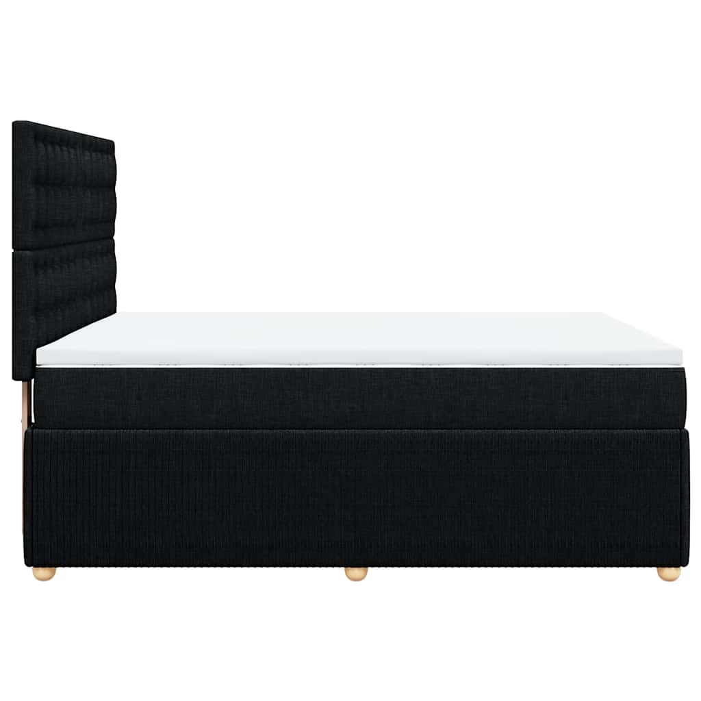 kontinentalseng med madras 140x190 cm stof sort