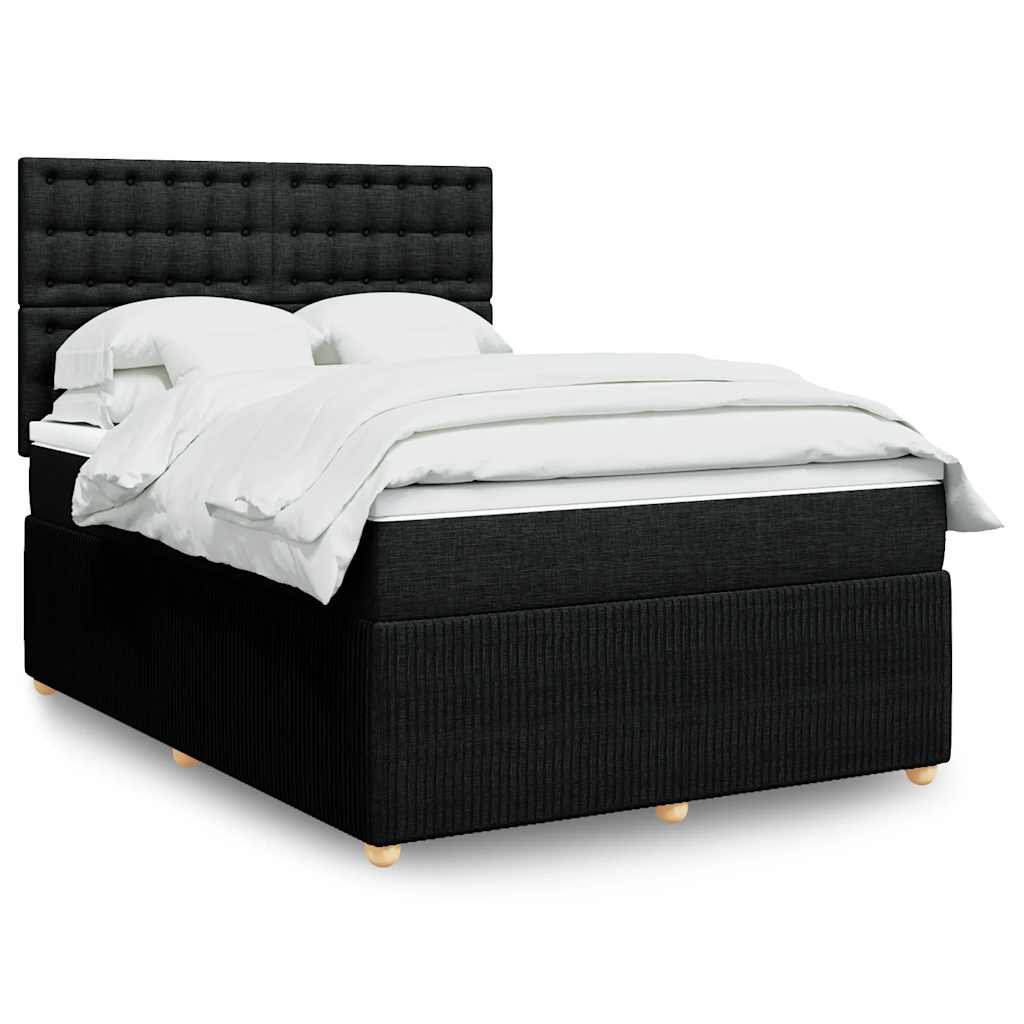 kontinentalseng med madras 140x190 cm stof sort
