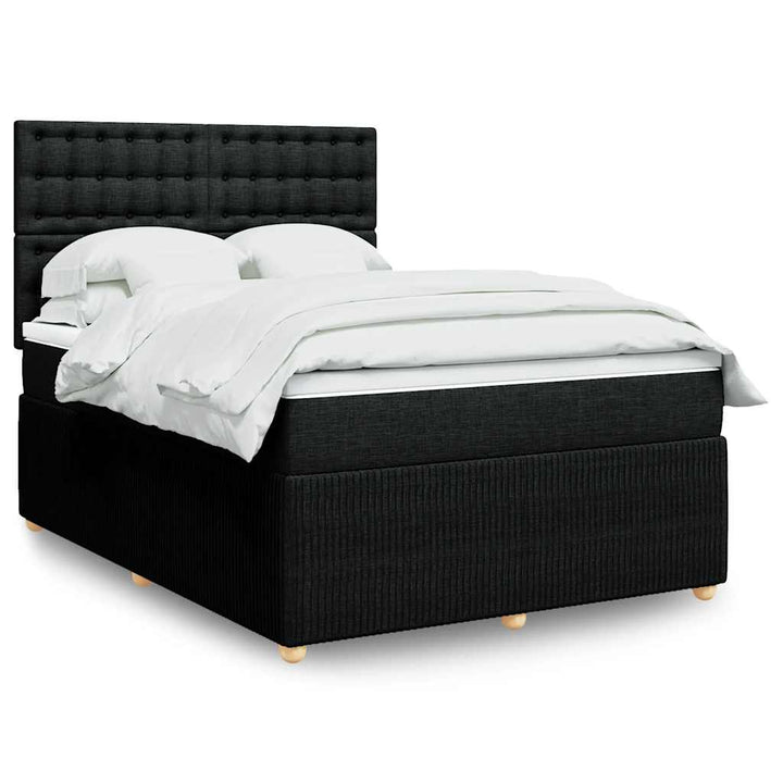 kontinentalseng med madras 140x190 cm stof sort