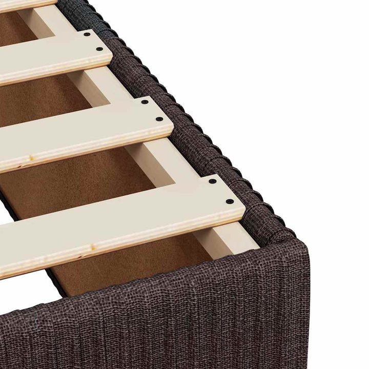 kontinentalseng med madras 140x200 cm stof mørkebrun