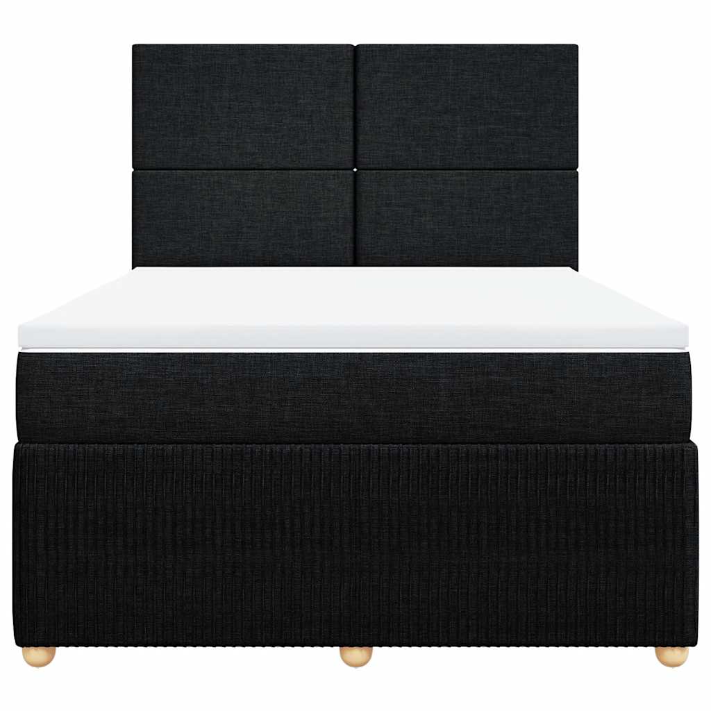 kontinentalseng med madras 160x200 cm stof sort