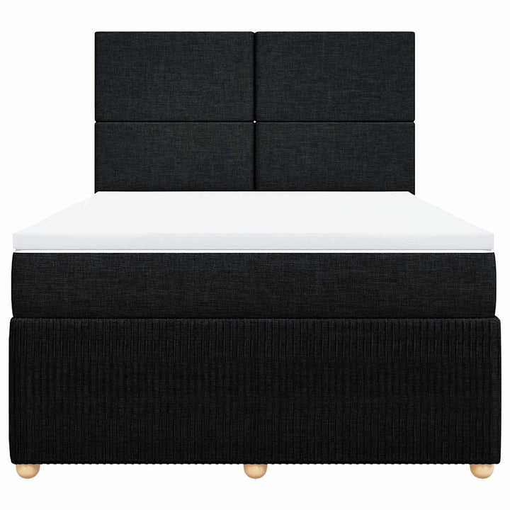 kontinentalseng med madras 160x200 cm stof sort