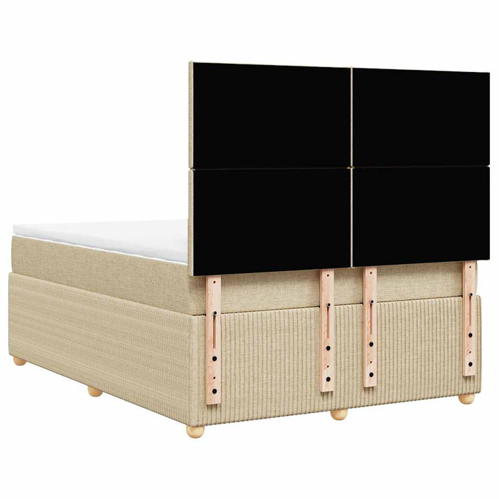 kontinentalseng med madras 160x200 cm stof cremefarvet