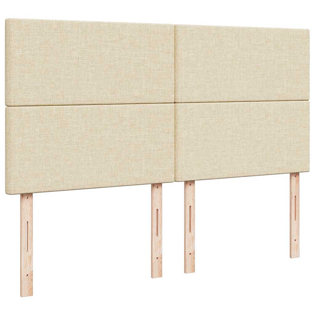 kontinentalseng med madras 180x200 cm stof cremefarvet