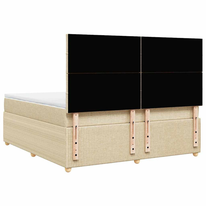 kontinentalseng med madras 180x200 cm stof cremefarvet