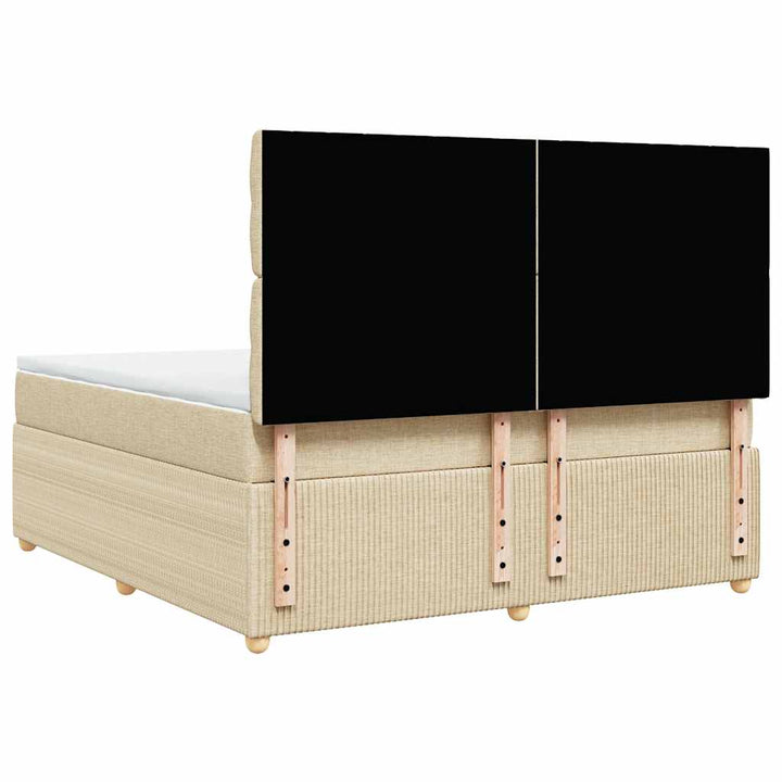 kontinentalseng med madras 180x200 cm stof cremefarvet