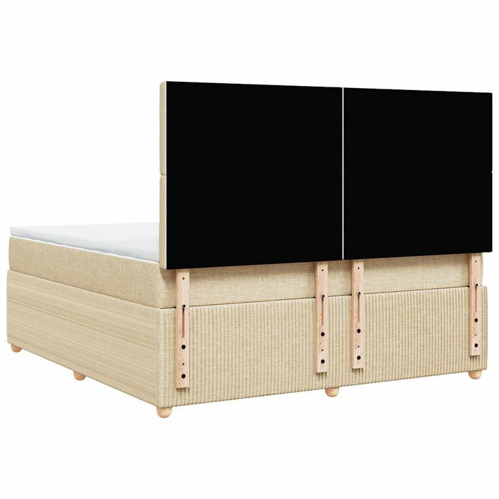 kontinentalseng med madras 180x200 cm stof cremefarvet