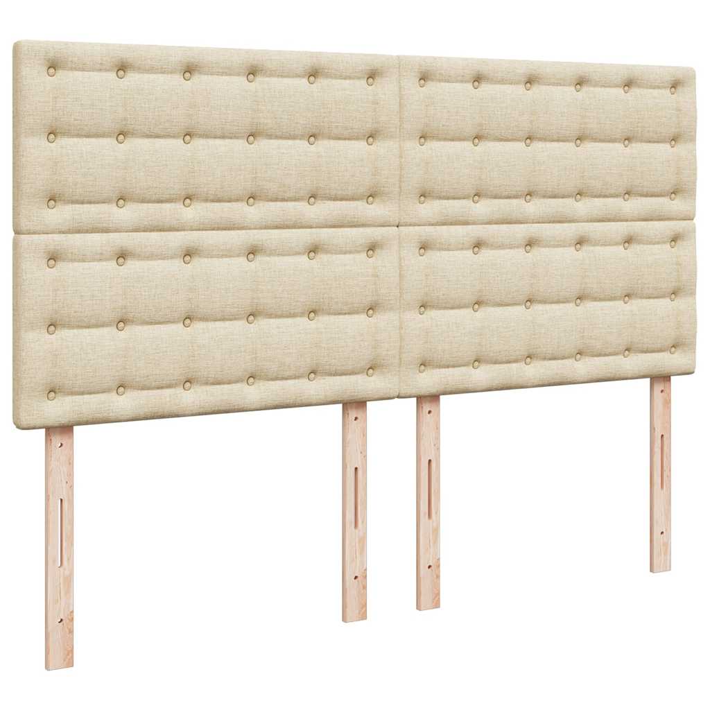 kontinentalseng med madras 180x200 cm stof cremefarvet
