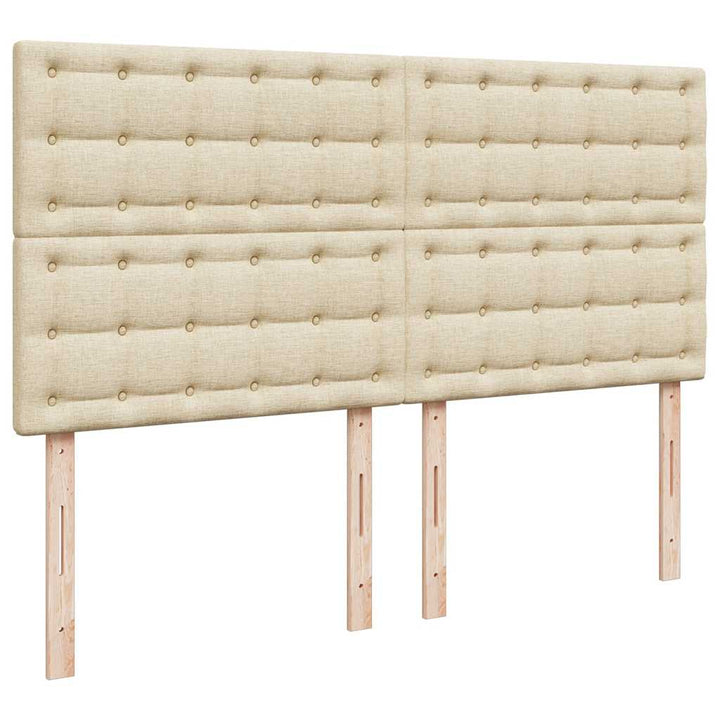 kontinentalseng med madras 180x200 cm stof cremefarvet