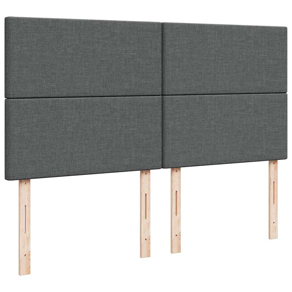 kontinentalseng med madras 200x200 cm stof mørkegrå