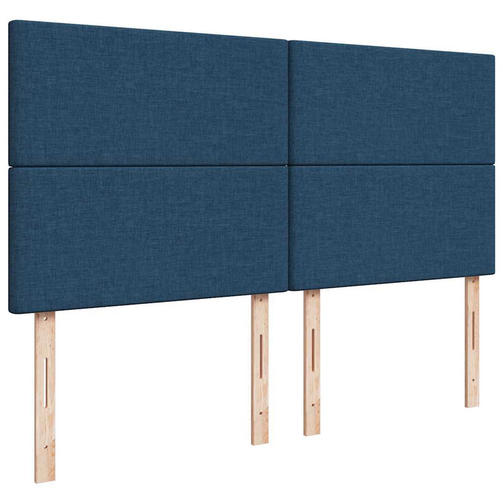 kontinentalseng med madras 200x200 cm stof blå