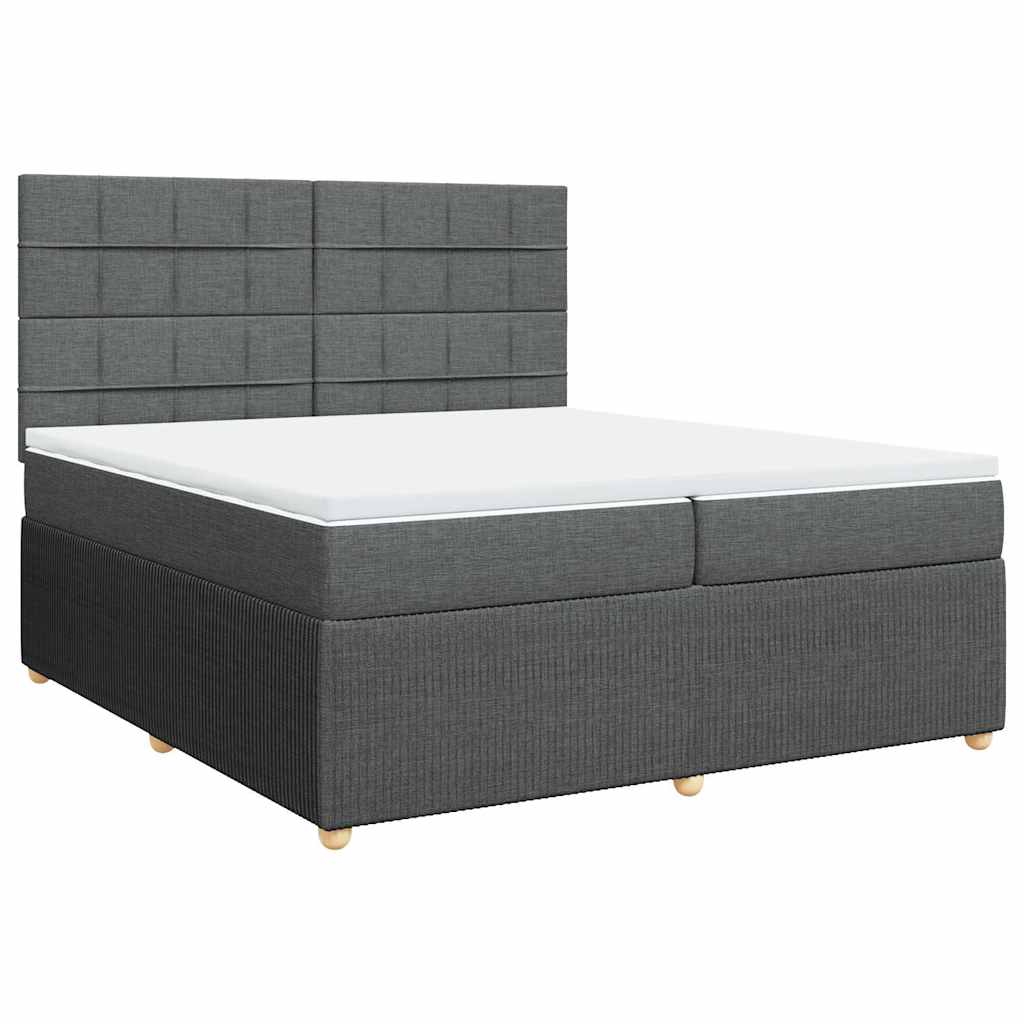 kontinentalseng med madras 200x200 cm stof mørkegrå